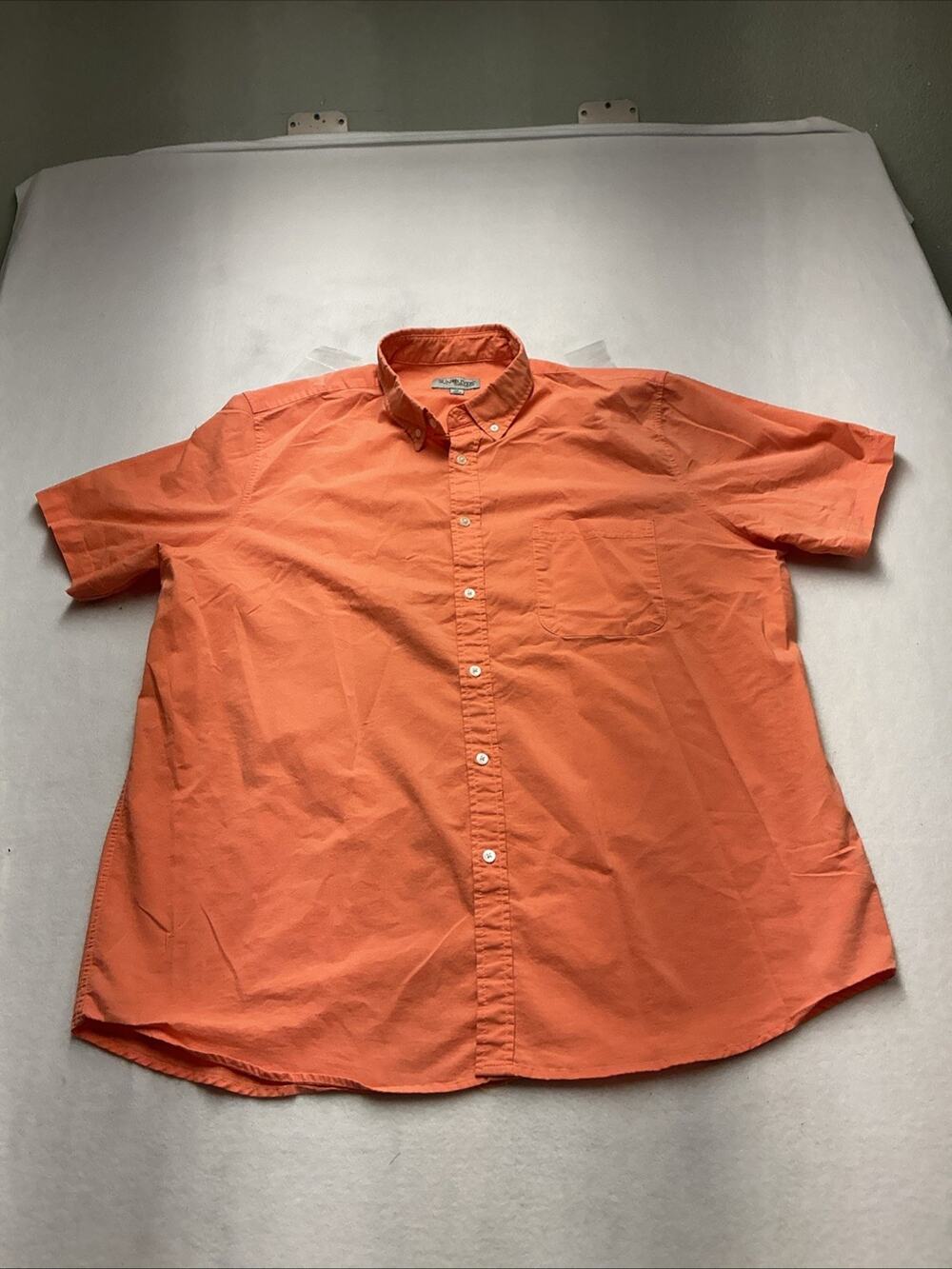 Sun RiverMens Seaside Orange 100% Cotton Short Sleeve Button-Up Shirt 2XL, 3886